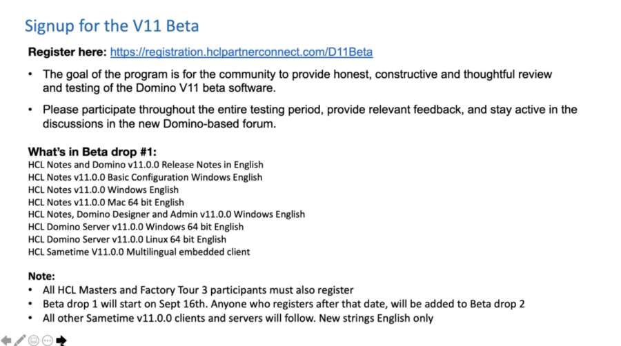 HCL DOmino v11 beta